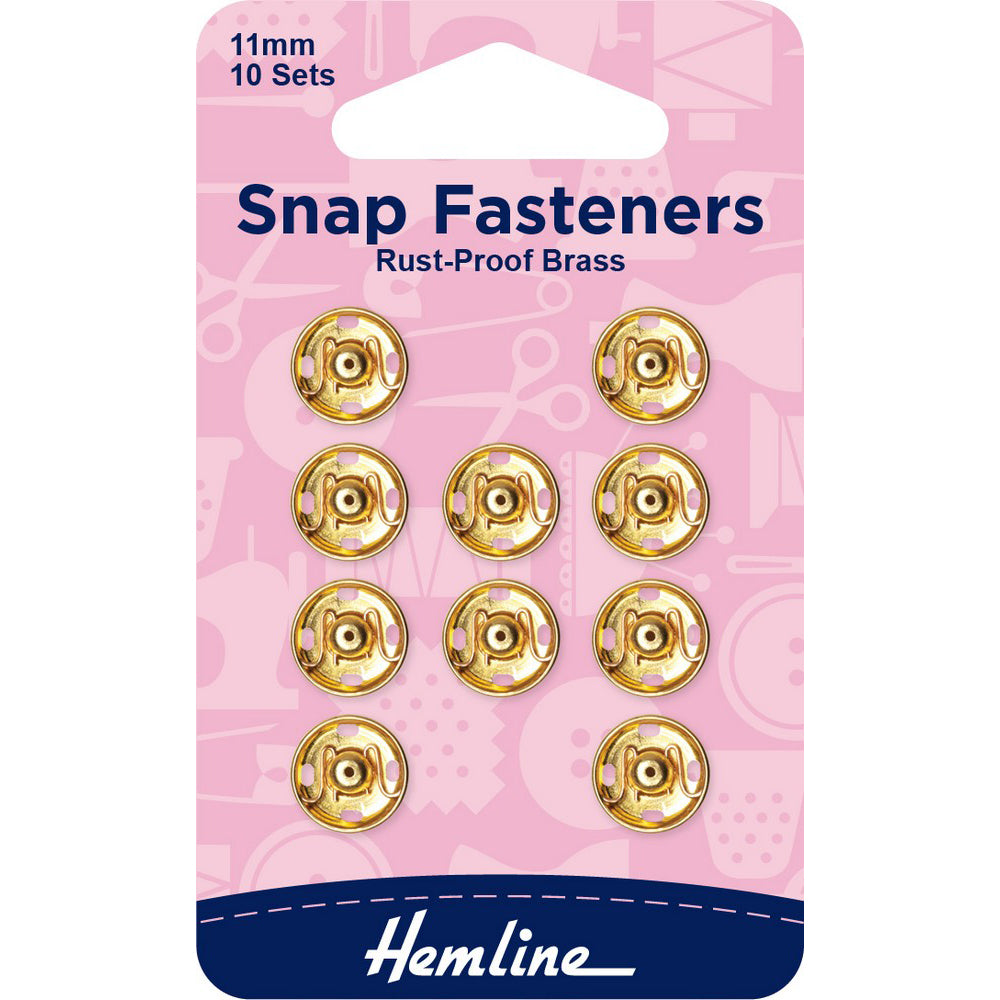 Snap fastener - gold - 11mm/10sett (6606565179494)