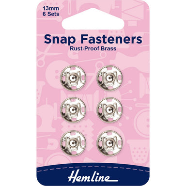 Snap fastener -nickle - 13mm/6sett (6607382315110)