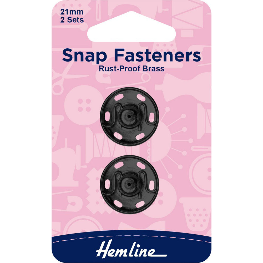 Snap fastener - black - 21mm/2sett (6607398633574)