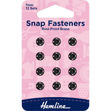Snap fastener - black - 7mm/12sett (6607400173670)