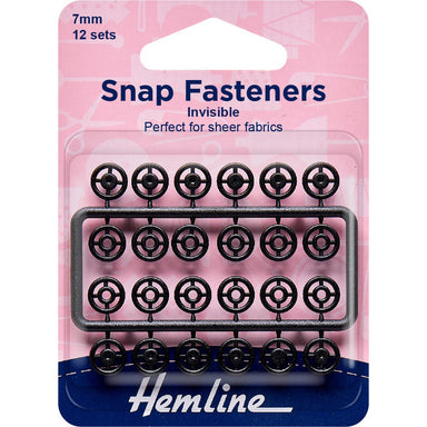 Snap fastener - nylon - svart 7mm/12sett (6612677951590)